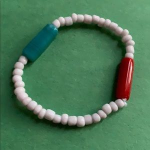 teal/red stone bracelet
